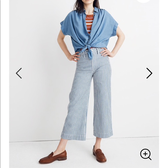Madewell Pants - NEW • Madewell • Emmett Wide Leg Crop Pants Stripe